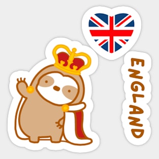 Cute I Love England Sloth Sticker